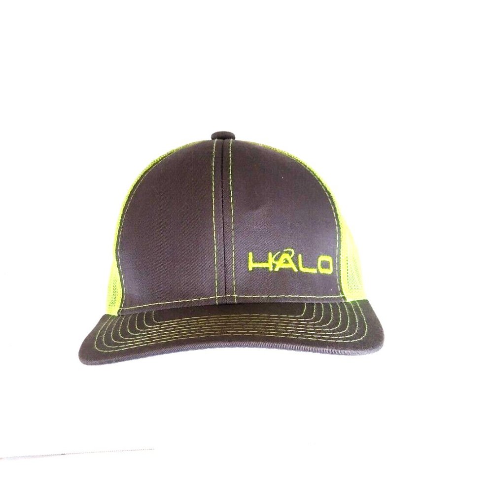 Outdoor Cap HALO Truckers Cap Yellow Brown Hook & Loop Mesh Back Sports Hat